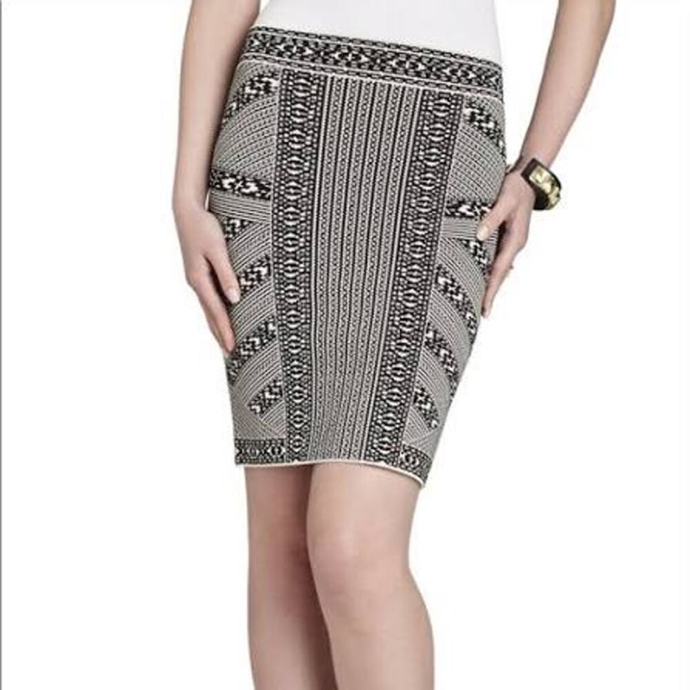 BCBG MAX AZRIA Josa Skirt Jacquard Bodycon Power Pencil Office Size Small S